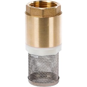 1" Female Connection Brass Foot Valve High-End Plumbing Equipment with Strainer and Backflow Preventer, Guarantees Pump Priming & Filtration of Debris