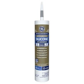 GE GE5008 Silicone 2+ Window and Door Caulk 10.1 oz Tube Light Grey