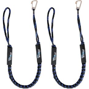 MALZE-NEWSEED Bungee Dock Lines for Boat, 5 Feet Shock Absorb Dock Tie Premium Mooring Ropes with 316 Stainless Steel Clip for Boat Pontoon Fender, PWC, Jet ski, Kayak, Power Boat, 2 PCS (Black&Blue)