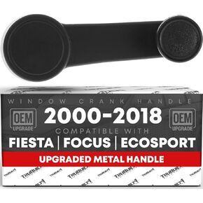 Window Crank Handle Upgraded Metal, Left/Right - Compatible with 2005-2012 Ford EcoSport, 03-16 Ford Fiesta, 16-18 Ford Figo, 00-18 Ford Focus - Black - OEM 8S4Z-5423342-AB-MT, 2M55A23342AA3YY, 83276