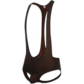 Men's One-Piece Bodysuit Jockstrap Wrestling Singlet Leotard Hollow Out Back Bikinis Underwear