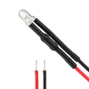 uxcell 20Pcs 3mm Pre Wired LED, White DC24V Clear Lens, Light Emitting Diodes