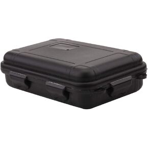 Outdoor Survival Waterproof Storage Carry Box, Outdoor Shockproof Box, Plastic Waterproof Shockproof Box, Universal Sealed Large Waterproof Storage Container Box with Foam for Camping (Black,L)