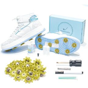 DIY Golf Spikes - Golf Shoes Spikes Golf Cleats Kit Turn Sneakers into Golf Shoes - Golf Traction Kit Anti-Skid Spikes Great Gift for Golfers and Athletes (Transparent Yellow)