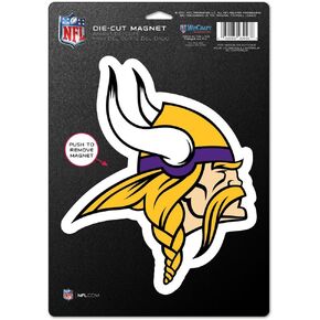 NFL Minnesota Vikings 83758013 Die Cut Logo Magnet, Small, Black