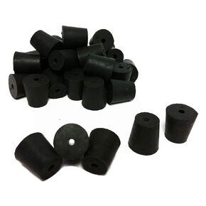 RS-3-1 Rubber Stoppers, Size 3, Drilled 1-Hole (1-Pound Pack),Black