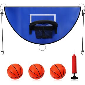 Trampoline Basketball Hoop, Breakaway Rim for Dunking Trampoline Basketball Attachment with Mini Basketballs Trampoline Accessory for Kids Adults Indoor Outdoor Use