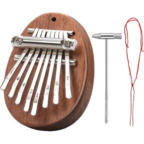 Mini thumb piano delicate 8 keys teardrop shape comes with, lanyard, tuning hammer, suitable for holiday gift beginner's first gift