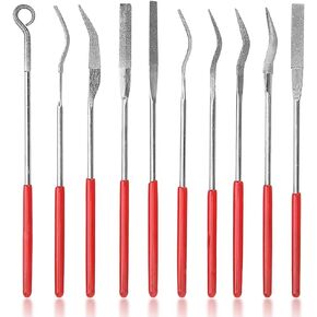 10Pcs Mini Diamond File Set High Efficiency Multipurpose Needle File 3 x 140mm Wear Resistance Fine Diamond File Tools for Metal Jewelry Glass Wood Carving Craft Multi-Function Manual Tool
