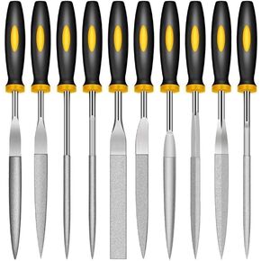 10 Pieces Mini Handheld Diamond Needle File Various Shape Raft Needle Rasper Metal Cutting Tool Glass Agate Jewelry Buffing Set(4X160mm)