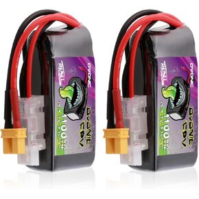 OVONIC 2S 1100mAh Lipo Battery 7.4V 60C Battery with XT30 Plug High Voltage [1 Package Including 2 Batteries]