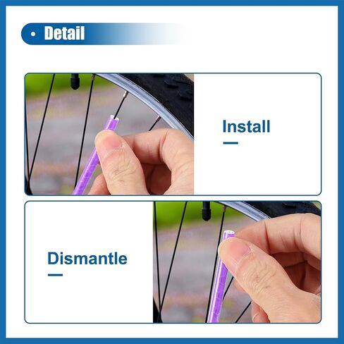 36 Pcs Purple Bicycle Reflector Reflective Version Durable ABS Night Visibility Cycling for Bike, Mountain Bike, Wheels, Wheelchair Item Replacement in Saudi Arabia