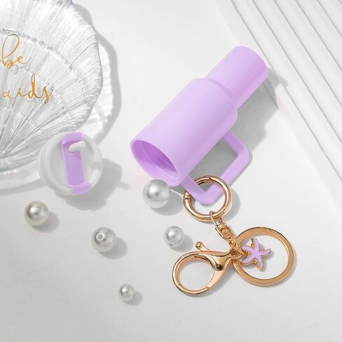 Mini Tumbler Keychain Chapstick Holder,Mini Stanley Cup Keychain Cute Lip Balm Holder Keychains for Women Handbag Backpack in Saudi Arabia