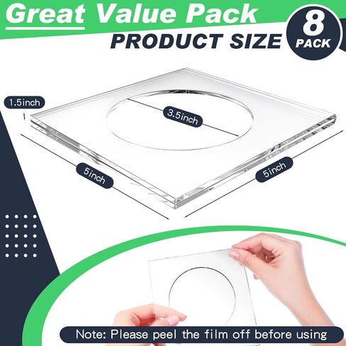 8 Pack Acrylic Coasters DIY Cocktail Napkin Holder Clear Water Resistant Shatterproof Coaster for Any Holidays Occasions Home Office Decor and Protect Table in Kuwait