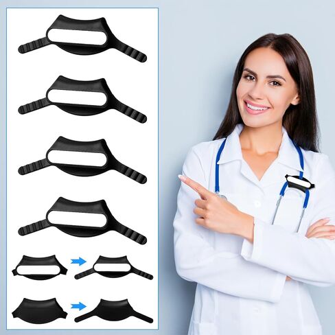 4 قطع من علامات تعريف سماعة الطبيب، إكسسوارات سماعة الطبيب البلاستيكية الفاخرة، ملحقات سماعة الطبيب، هدية مثالية لأصدقاء طلاب الطب أو الأساتذة (أسود) in Kuwait