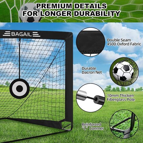 هدف كرة القدم من باجيل، شبكة كرة قدم للأطفال مع هدف، هدف كرة قدم منبثق للفناء الخلفي، معدات تدريب كرة القدم المحمولة مع حقيبة حمل، لعبة كرة قدم ممتعة للأطفال الصغار والأطفال والمراهقين in Kuwait