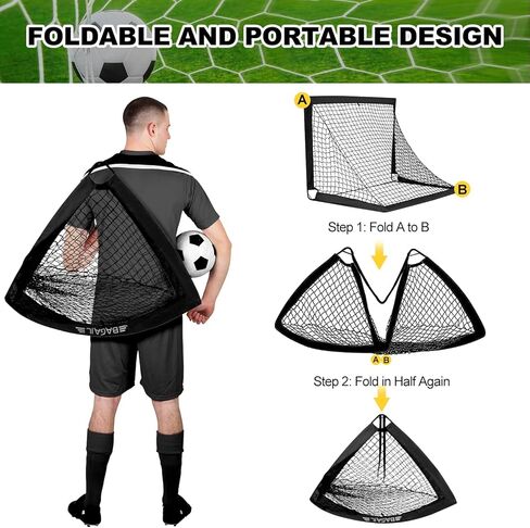 هدف كرة القدم من باجيل، شبكة كرة قدم للأطفال مع هدف، هدف كرة قدم منبثق للفناء الخلفي، معدات تدريب كرة القدم المحمولة مع حقيبة حمل، لعبة كرة قدم ممتعة للأطفال الصغار والأطفال والمراهقين in Kuwait