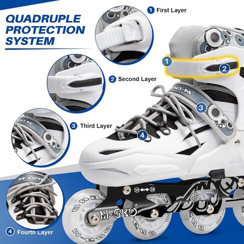 Adjustable Inline Skates for Girls and Boys, Women, Men,Full Light Up Wheels and Tool Outdoor Roller Skates,Adults and Teens Skates for Beginner Outdoor and Indoor in Saudi Arabia