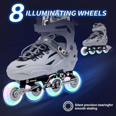 Adjustable Inline Skates for Girls and Boys, Women, Men,Full Light Up Wheels and Tool Outdoor Roller Skates,Adults and Teens Skates for Beginner Outdoor and Indoor in Saudi Arabia