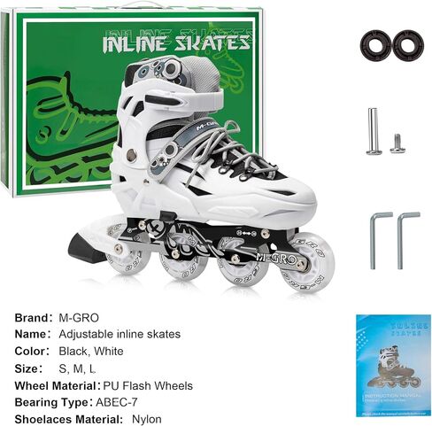 Adjustable Inline Skates for Girls and Boys, Women, Men,Full Light Up Wheels and Tool Outdoor Roller Skates,Adults and Teens Skates for Beginner Outdoor and Indoor in Saudi Arabia
