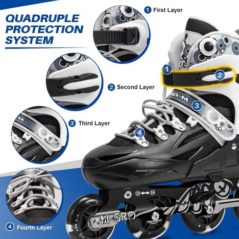 Adjustable Inline Skates for Girls and Boys, Women, Men,Full Light Up Wheels and Tool Outdoor Roller Skates,Adults and Teens Skates for Beginner Outdoor and Indoor in Saudi Arabia