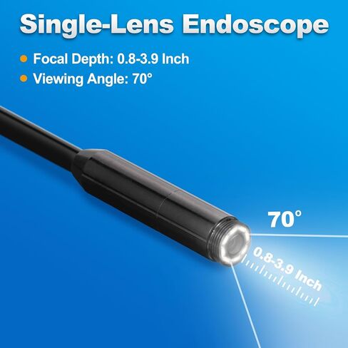 Endoscope Camera with Light Dual-Lens 1920P HD Borescope with 8+1 Adjustable LED Light Endoscope 16.5FT Semi-Rigid Snake Cable 8mm IP67 Waterproof Inspection Camera for iPhone, iPad, and Android Phone in Saudi Arabia