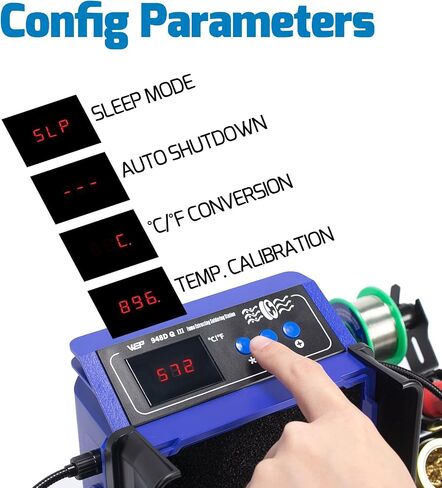 WEP 948DQ-III Fume Extractor Double Filtering with 110W Soldering Iron Station 2-in-1 Solder Smoke Absorber, with PID Control, ℉/℃, Sleep Mode, Tip Cleaner, 3 Soldering Tips, 35g Solder in Saudi Arabia
