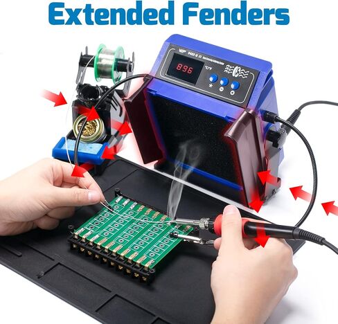 WEP 948DQ-III Fume Extractor Double Filtering with 110W Soldering Iron Station 2-in-1 Solder Smoke Absorber, with PID Control, ℉/℃, Sleep Mode, Tip Cleaner, 3 Soldering Tips, 35g Solder in Saudi Arabia