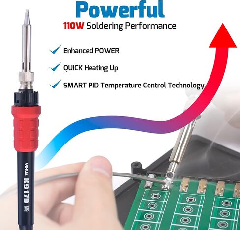 WEP 948DQ-III Fume Extractor Double Filtering with 110W Soldering Iron Station 2-in-1 Solder Smoke Absorber, with PID Control, ℉/℃, Sleep Mode, Tip Cleaner, 3 Soldering Tips, 35g Solder in Saudi Arabia