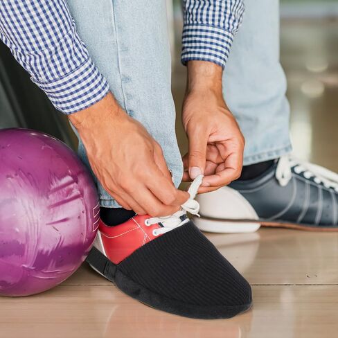 Bowling Shoe Covers 1 Pairs Black Bowling Shoes Slider Bowling Accessories Bowling Accessories for Men Women Bowler Playing Ball Dancing, in Saudi Arabia
