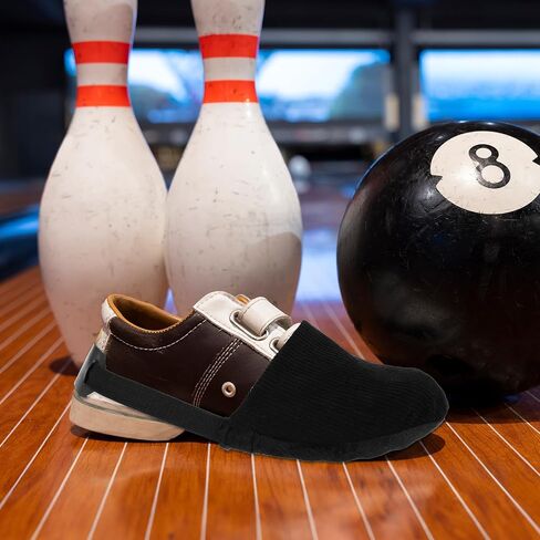 Bowling Shoe Covers 1 Pairs Black Bowling Shoes Slider Bowling Accessories Bowling Accessories for Men Women Bowler Playing Ball Dancing, in Saudi Arabia