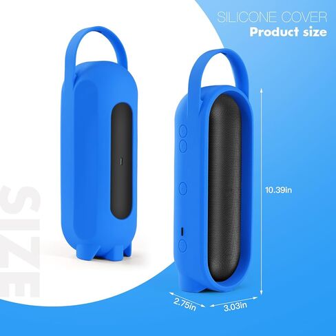 Silicone Protective Case Cover Compatible for Beats Pill 2024 Portable Wireless Bluetooth Speaker, Travel Carrying Pouch Stand Up Shell with Handle (Black) in Kuwait