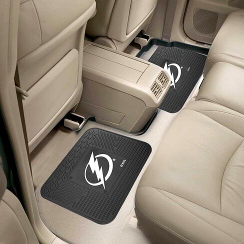 FANMATS 39573 NHL - Tampa Bay Lightning 4-pc Vinyl Car Mat Set | Black | Front & Rear Car Mats | Lightning Bolt Primary Logo in Saudi Arabia
