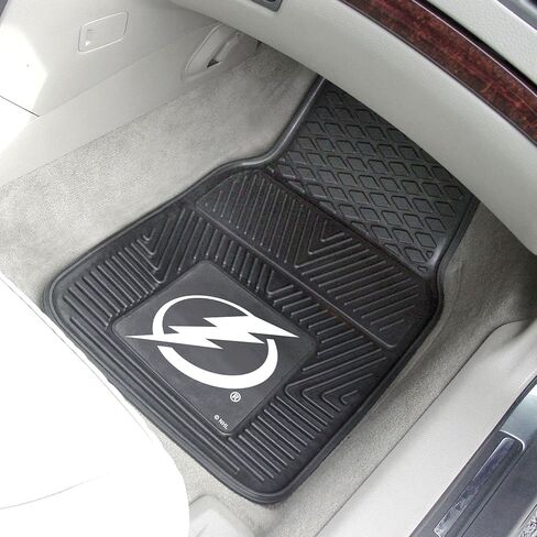 FANMATS 39573 NHL - Tampa Bay Lightning 4-pc Vinyl Car Mat Set | Black | Front & Rear Car Mats | Lightning Bolt Primary Logo in Saudi Arabia