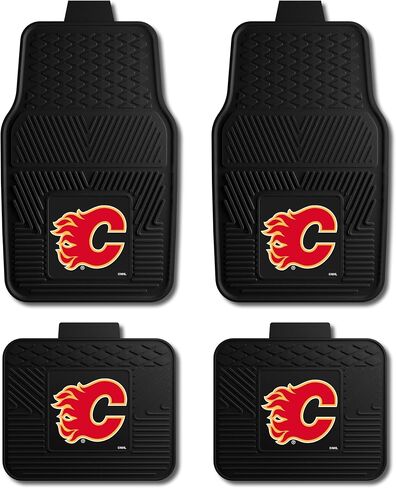 FANMATS 39573 NHL - Tampa Bay Lightning 4-pc Vinyl Car Mat Set | Black | Front & Rear Car Mats | Lightning Bolt Primary Logo in Saudi Arabia