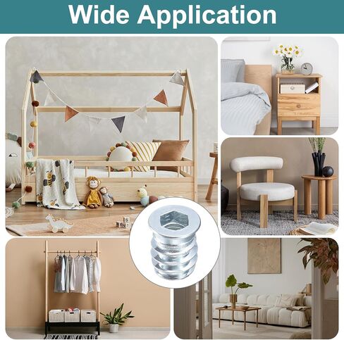 100 قطعة من حشوات Uxcell الملولبة، M6-1x20 من الفولاذ الكربوني المطلي بالزنك، حشوات ملولبة من الفولاذ الكربوني لأدوات العمل الخشبية وملحقاتها in Kuwait