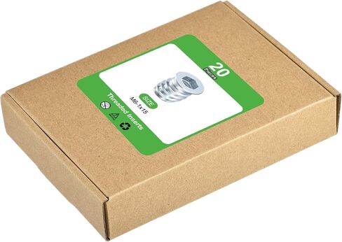 100 قطعة من حشوات Uxcell الملولبة، M6-1x20 من الفولاذ الكربوني المطلي بالزنك، حشوات ملولبة من الفولاذ الكربوني لأدوات العمل الخشبية وملحقاتها in Kuwait