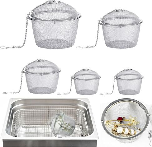 3 Pack Ultrasonic Cleaner Basket Stainless Steel Basket for Ultrasonic Jewelry Cleaner, Parts, Jewelry Steamer, Placed Ultrasonic Cleaning in Saudi Arabia