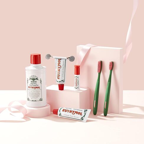 [Euthymol] Natural Flouride-Free Formula/Strong Mint Flavor for Fresh Breath, 3.7 oz | Classic Pink Toothpaste for Fresh Breath, Plaque & Tartar Remover | Travel Size Aluminum Recyclable Tube in Kuwait