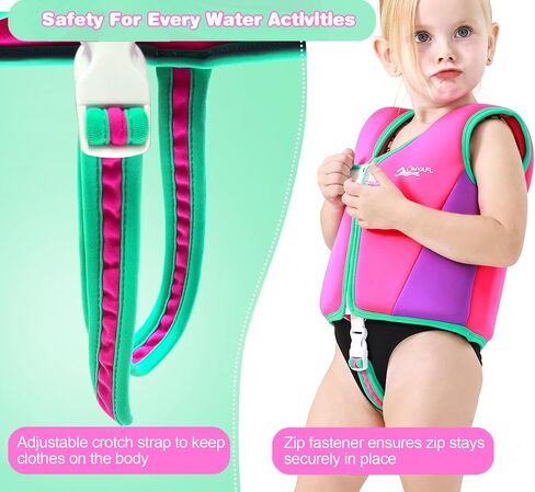Toddler Swim Vest Kids Floaties Boys Girls Swim Float Jacket Buoyancy Swimwear in Kuwait