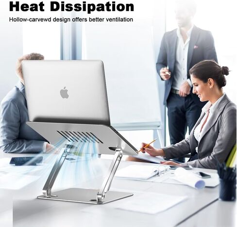 Adjustable Laptop Stand for Desk-Portable Laptop Riser Holder - Aluminum Ergonomic Computer Notebook Stand Holder for MacBook Air Pro, Dell XPS, HP (10-15.6'') (Gold) in Saudi Arabia