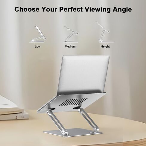 Adjustable Laptop Stand for Desk-Portable Laptop Riser Holder - Aluminum Ergonomic Computer Notebook Stand Holder for MacBook Air Pro, Dell XPS, HP (10-15.6'') (Gold) in Saudi Arabia