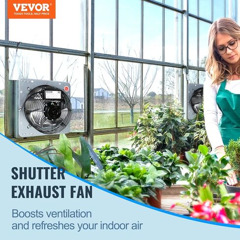 مروحة عادم مصراع VEVOR مقاس 10 بوصات، عالية السرعة 820 CFM، مروحة علية مثبتة على الحائط من الألومنيوم مع محرك تيار متردد، تهوية وتبريد للدفيئات الزراعية، الكراجات، الحظائر، المحلات التجارية، لجنة الاتصالات الفيدرالية (لا يتضمن قابس طاقة) in Kuwait