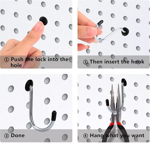 Pegboard Hook Locks, Peg Board Plugs, for Stopping Hooks from Falling Off, 120PCS, Translucent in Kuwait
