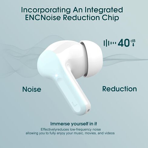 Wireless Earbuds, Bluetooth 5.3 Headphones HiFi Stereo, Bluetooth Earbuds with ENC Noise Cancelling Mic, IP7 Waterproof in Ear Earphones, 48H, LED Display Ear buds for Pad Phones Workout Sports, Green in Saudi Arabia