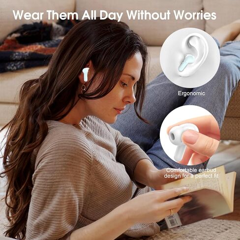 Wireless Earbuds, Bluetooth 5.3 Headphones HiFi Stereo, Bluetooth Earbuds with ENC Noise Cancelling Mic, IP7 Waterproof in Ear Earphones, 48H, LED Display Ear buds for Pad Phones Workout Sports, Green in Saudi Arabia