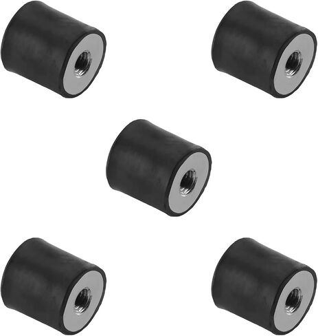 Yinpecly 8pcs M5 Carbon Steel Vibration Rubber Isolators Thread Rubber Mounts, Black Replaces Anti-Vibration Pads Flat Silent Base Block in Kuwait