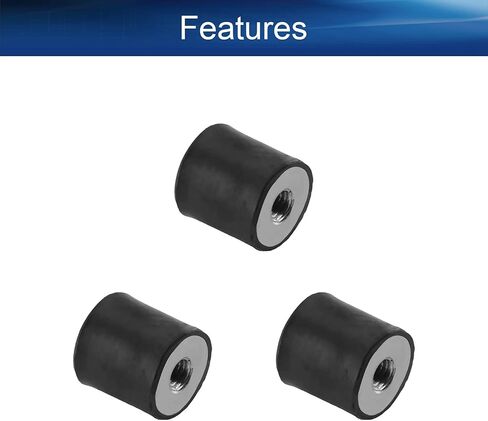Yinpecly 8pcs M5 Carbon Steel Vibration Rubber Isolators Thread Rubber Mounts, Black Replaces Anti-Vibration Pads Flat Silent Base Block in Kuwait