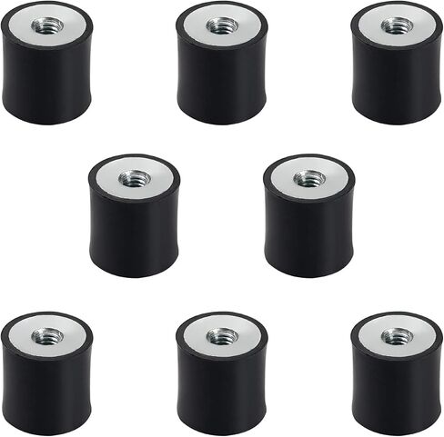 Yinpecly 8pcs M5 Carbon Steel Vibration Rubber Isolators Thread Rubber Mounts, Black Replaces Anti-Vibration Pads Flat Silent Base Block in Kuwait