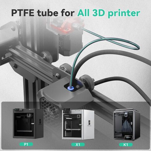 أنبوب تيفلون PTFE فائق النعومة من YOOPAI رمادي 5 متر مع قاطع أنبوب، معرف 2.5 مم × OD 4 مم أنابيب تفلون PTFE، مقاوم للحرارة، تشحيم عالي، احتكاك منخفض لسلسلة Bambu Lab A1/P1/X1، جميع طابعات Creality ثلاثية الأبعاد in Saudi Arabia
